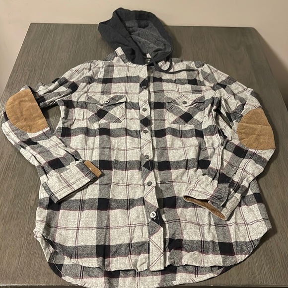 Plaid button down light weight jacket - Picture 1 of 1